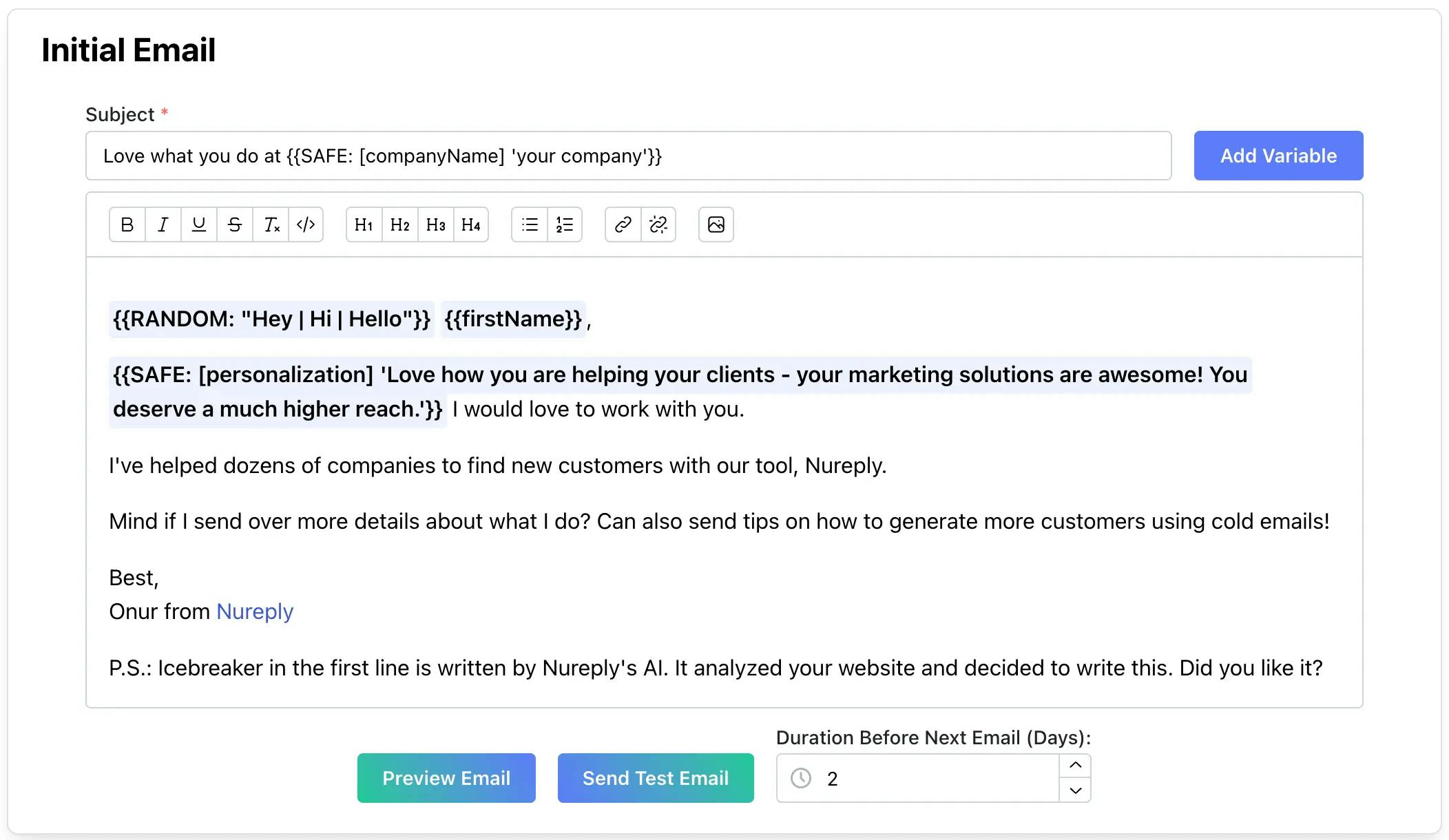 Create a new Drip Campaign with Nureply